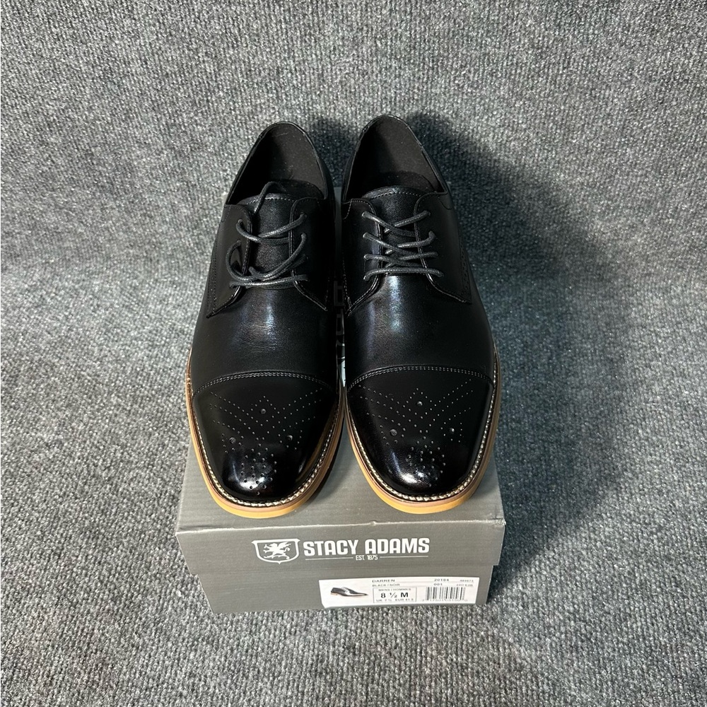 NIB Men’s Stacy Adams Darren Oxford Shoes Size 8.5 - Picture 2 of 6